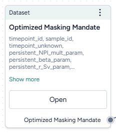 Resource node of a SEIRD dataset for UK compartments with a 5-row preview